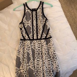 Parker black and white dress